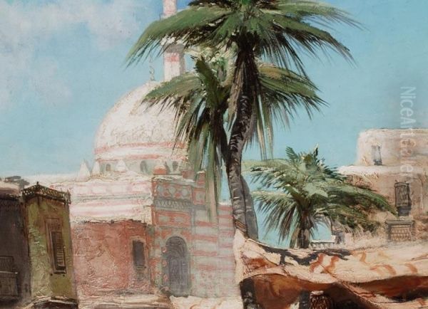 Orientalische Marktstrasse Oil Painting by Godefroy de Hagemann