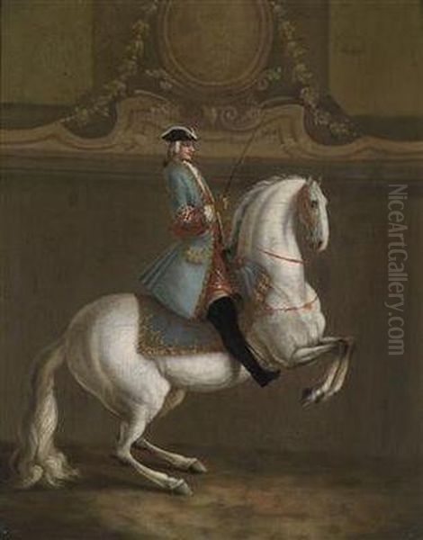 Horsemen In The Style Of The Spanish Riding School Oil Painting by Ferdinand Phillip de Hamilton