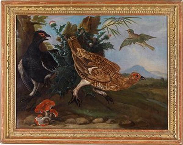 A Partridge In A Vast Landscape Oil Painting by Ferdinand Phillip de Hamilton