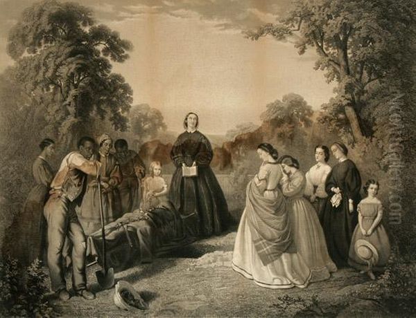 Burial At Latane Oil Painting by William De Hartburn Washington