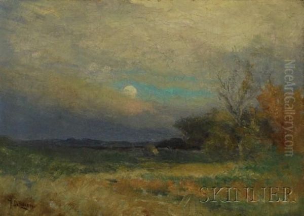 Marsh Scene At Dusk Oil Painting by Franklin De Haven