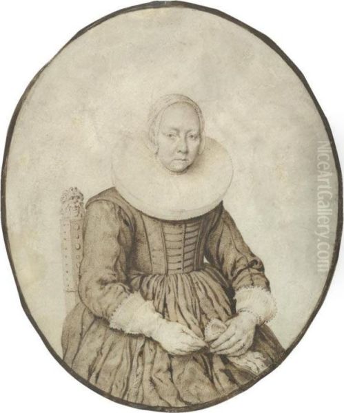 Portrait Of A Lady Oil Painting by Gerrit Adriaensz. De Heer