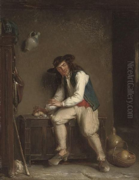 The Miser Oil Painting by Theodore Bernhard De Heuvel