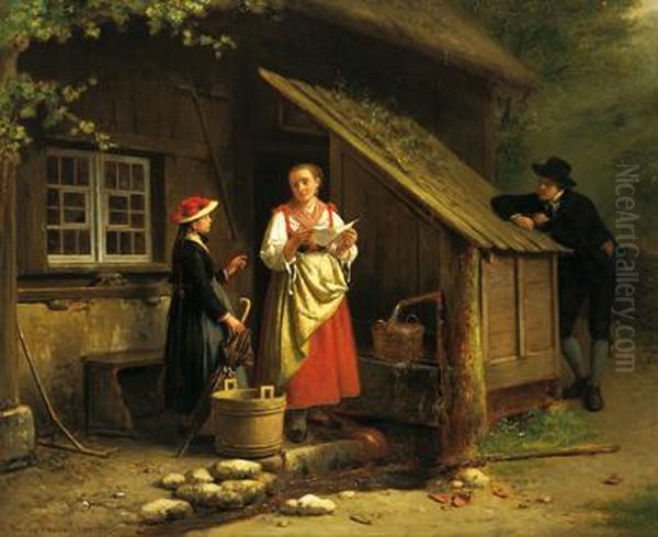 Arrivo Della Visita Oil Painting by Theodore Bernhard De Heuvel