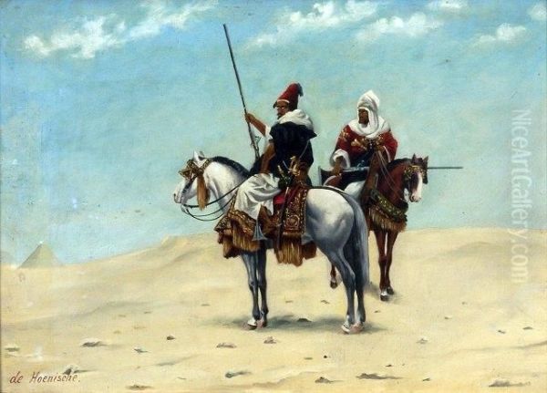 Pair Of Arabian Views Oil Painting by De Hoenische