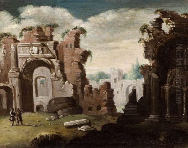 Paesaggio Con Rovine E Figure Oil Painting by Horatius Hooch