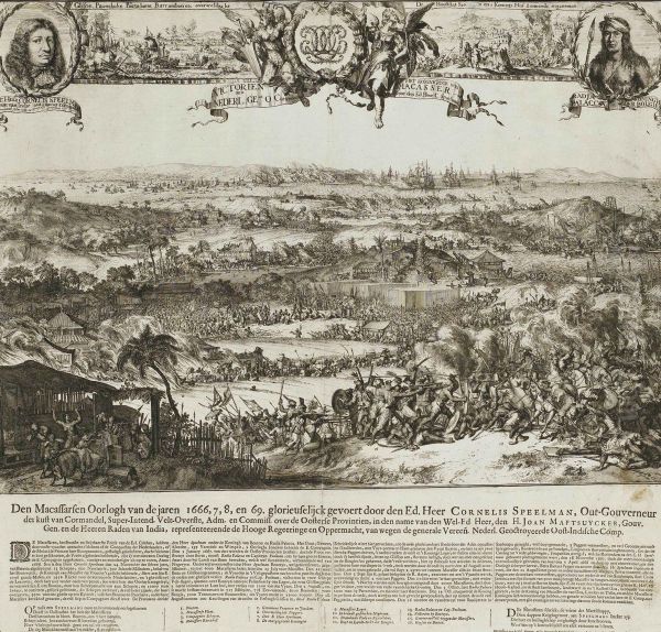 Victory Of Cornelis Speelman Over The Kingdom Of Macassar And Radjah Palacca Oil Painting by Romeyn de Hooghe