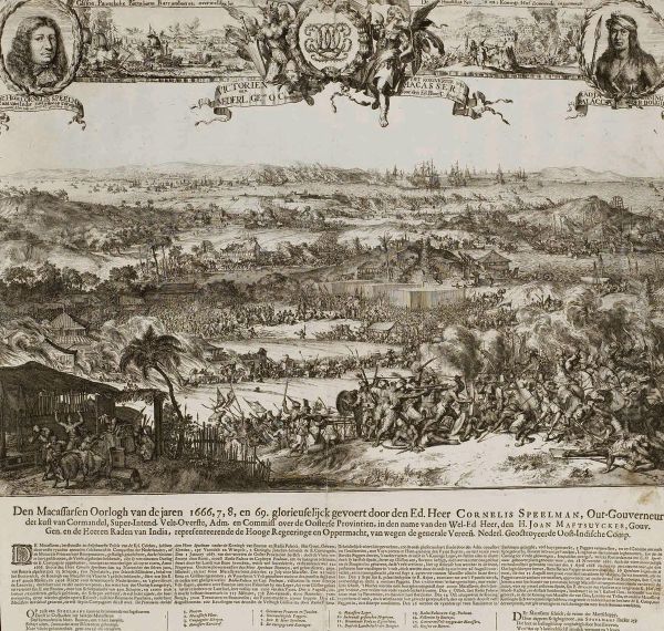 Victory Of Cornelis Speelman Over The Kingdom Of Macassar Andradjah Palacca, And The War Of Oil Painting by Romeyn de Hooghe