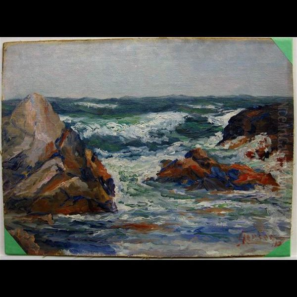 Crashing Surf Studies Oil Painting by L. De Jersey