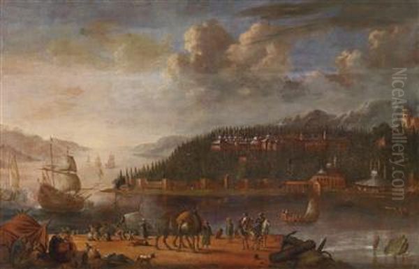 View Of The Seraglio Point At Constantinople Oil Painting by Hans De Jode