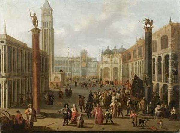 Veduta Della Piazzetta Di San Marco Oil Painting by Jacob De Joncheer