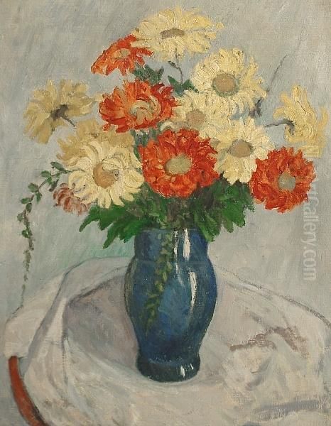 Autumn Flowers, C.1947 Oil Painting by Stanislawa De Karlowska