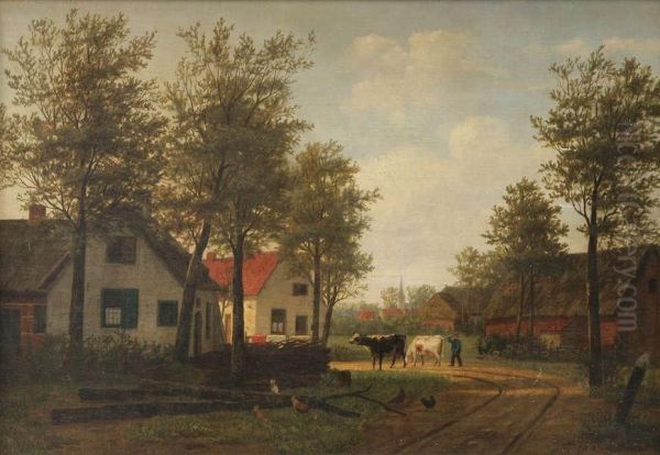 Terugkeer Naar De Stal Oil Painting by Albert De Keyser