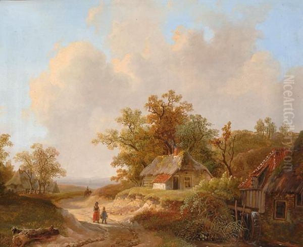 The Path Along The Watermill Oil Painting by Willem De Klerk