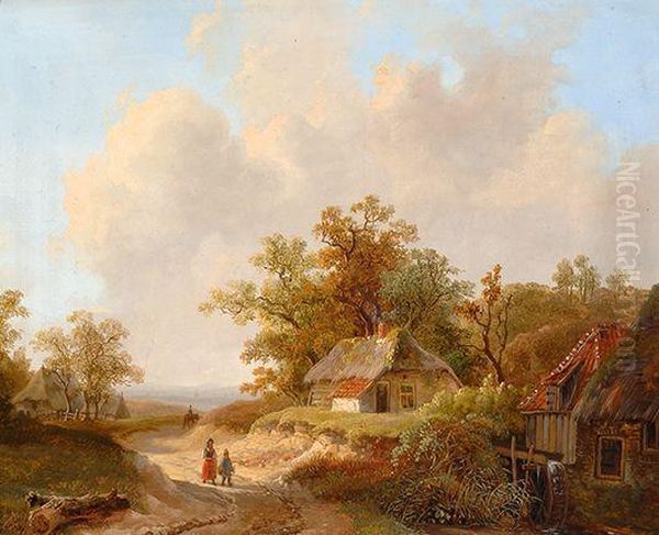 Landscape With Watermill Oil Painting by Willem De Klerk