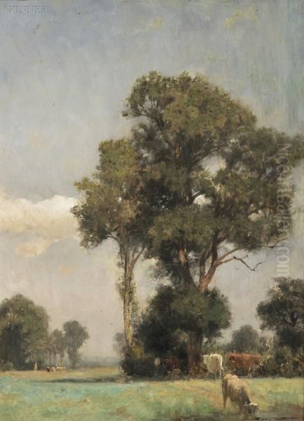 Cows At Pasture Oil Painting by Alfred De Knyff