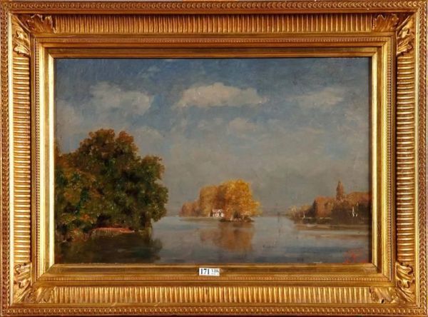 Paysage Lacustre Oil Painting by Alfred De Knyff