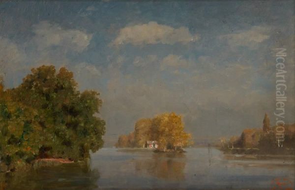 Vue De L'ilot Oil Painting by Alfred De Knyff