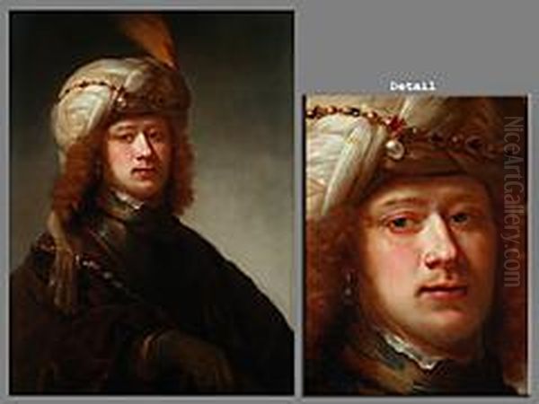 Portrait Eines Mannes Mit Befiedertem Turban Oil Painting by Daniel De Koninck