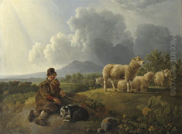 Herding The Sheep Oil Painting by Leendert de Koningh