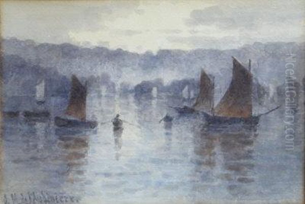 Flushing From Falmouth, Early Morning. Oil Painting by Georgina M. Steple De L'Aubiniere