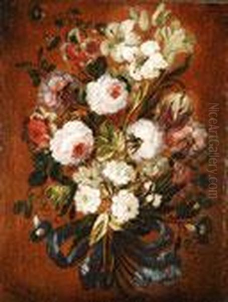 Ramo De Rosas Y Azucenas Oil Painting by Gabriel De La Corte