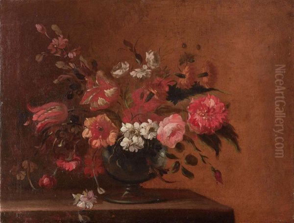 Natura Morta Di Fiori Oil Painting by Gabriel De La Corte