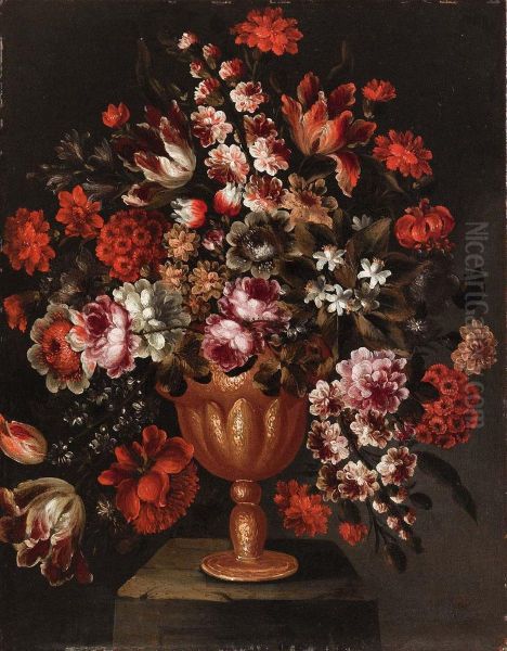 Coppia Di Nature Morte Di Fiori Oil Painting by Gabriel De La Corte