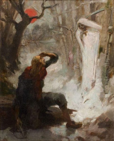 La Mort Et Le Bucheron Oil Painting by Jean De La Fontaine