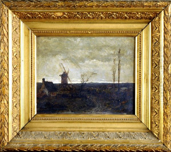 Paysage Avec Moulin Oil Painting by Jean De La Hoese