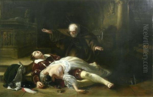 Death Of Romeo And Juliet Oil Painting by Charles Ferdinand De La Roche