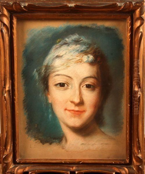 Portrait De La Cantatrice Marie Pel Oil Painting by Maurice Quentin de La Tour