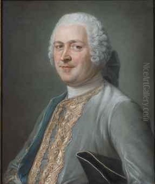 Portrait Presume De Nicolas-thomas Bremontier Oil Painting by Maurice Quentin de La Tour