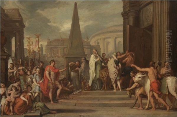 The Emperor Augustus Closing The Doors Of The Temple Ofjanus Oil Painting by Gerard de Lairesse