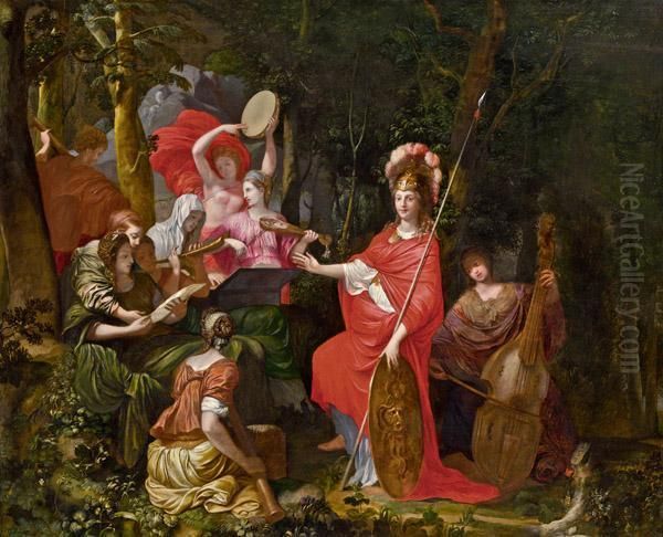 Minerva Und Die Musen Auf Dem Helikon Oil Painting by Gerard de Lairesse