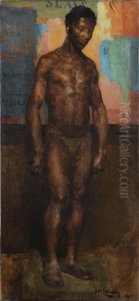 Portrait D'africain Oil Painting by Jacques de Lalaing