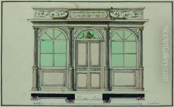 Trois Elevations De Facade Pour Une Boutique Oil Painting by Richard De Lalonde