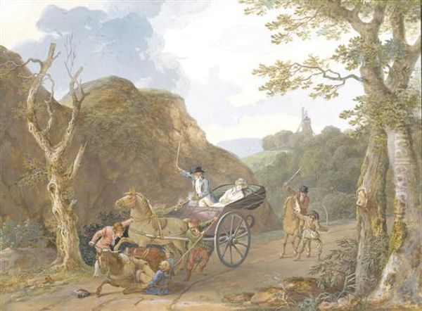 Holdup Of A Coach by Joseph De Landerset