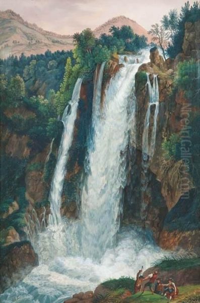 La Cascata Di Tivoli Oil Painting by Joseph De Landerset