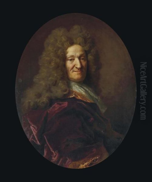 Portrait De Jean De La Fontaine Oil Painting by Nicolas de Largillierre