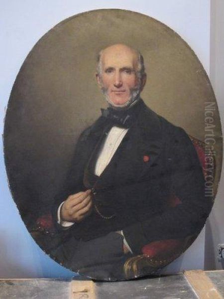 Portrait D'hommeage Arborant La Legion D'honneur Oil Painting by Charles Philippe-A. De Lariviere