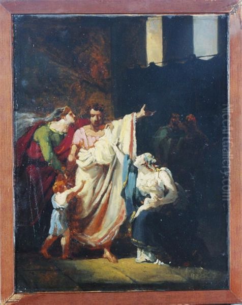 Scene From The Life Of Coriolanus Oil Painting by Charles Philippe-A. De Lariviere