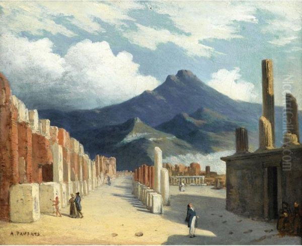 Vue De Pompei Oil Painting by Charles Philippe-A. De Lariviere