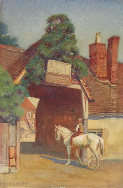 'at Kenilworth' - A Visit To The Blacksmith Oil Painting by Gaspard De Latoix