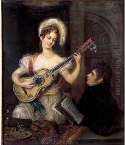 Le Concert Galant Oil Painting by Elisabeth Marie De Latour