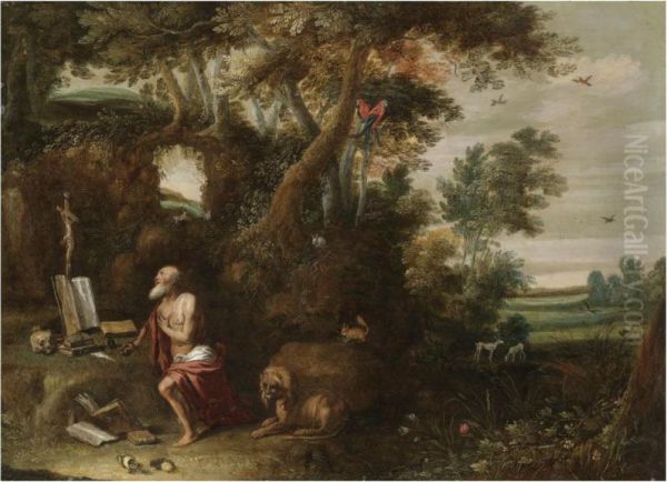 Saint Jerome In The Wilderness Oil Painting by Geeraert De Lavallee