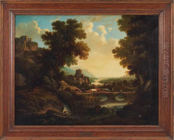 Herding Animals Oil Painting by Etienne de Lavallee-Poussin