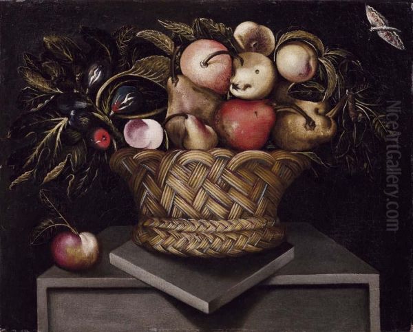 Natura Morta Con Frutta In Uncesto Oil Painting by Blas de Ledesma