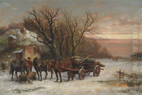 Timber Wagon Oil Painting by Alexis de Leeuw