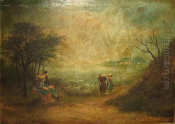 Treurend Om De Zeebonken Oil Painting by Louis De Leeuw